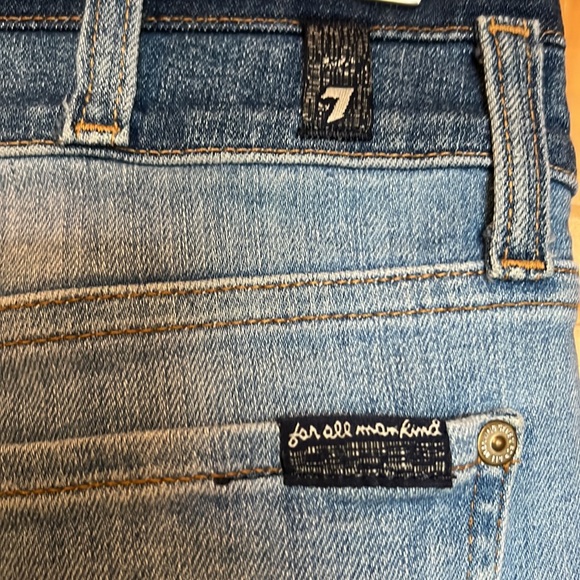 7Fam jeans high waisted, 2 tone crop jeans- y2k - Picture 5 of 14